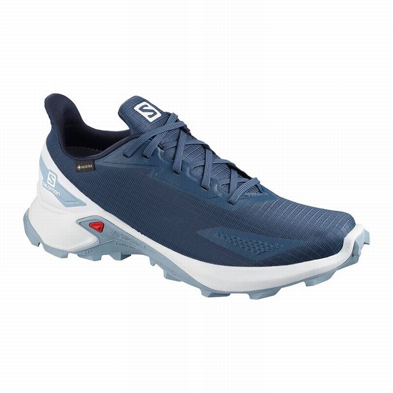SALOMON ALPHACROSS BLAST GTX Philippines - Men's Trail Running Shoes - Navy/White | 769431-GZU